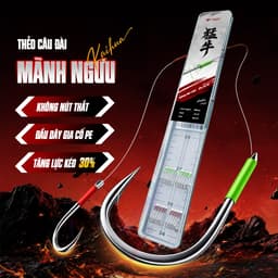 Thẻo Câu Đài Mãnh Ngưu Không Nút Thắt Gia Cố PE Siêu Khoẻ Lưỡi Kanto Có Ngạnh Siêu Cường 1