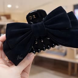 Kẹp tóc nơ nhung siêu to 20cm mềm mịn sang chảnh phong cách Hàn Quốc Đồ xinh Vân Lee - MS069 3
