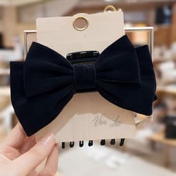 Kẹp tóc nơ nhung siêu to 20cm mềm mịn sang chảnh phong cách Hàn Quốc Đồ xinh Vân Lee - MS069 2