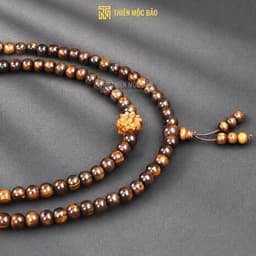Vòng Gỗ Bách Xanh 108 Hạt 6/8mm Chìm Nước VIP Gỗ Già Thơm Đậm Mix Hoa Sen Tinh Tế | Vua Vòng Gỗ 8
