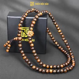 Vòng Gỗ Bách Xanh 108 Hạt 6/8mm Chìm Nước VIP Gỗ Già Thơm Đậm Mix Hoa Sen Tinh Tế | Vua Vòng Gỗ 2