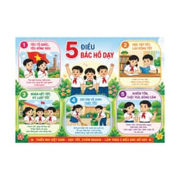 Tranh 5 Điều Bác Hồ dạy Thiếu niên Nhi đồng trang trí lớp học và bàn học cho bé 3