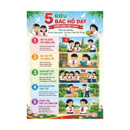 Tranh 5 Điều Bác Hồ dạy Thiếu niên Nhi đồng trang trí lớp học và bàn học cho bé 2