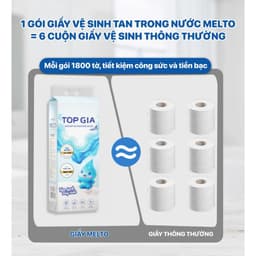 Giấy vệ sinh 1800 tờ treo tường cao cấp TopGia Melto, 4 lớp dập vân 4D, mềm mịn, an toàn và tiện lợi cho gia đình. 4