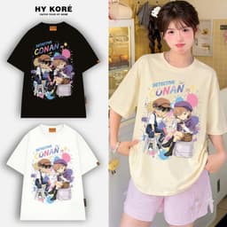 Áo Thun HY KORÉ Conan Haibara Paint 2228 Form Rộng Localbrand Oversize Unisex Vải Cotton 75% Nam Nữ Mặc Đẹp 1