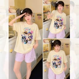 Áo Thun HY KORÉ Conan Haibara Paint 2228 Form Rộng Localbrand Oversize Unisex Vải Cotton 75% Nam Nữ Mặc Đẹp 4
