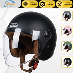 Mũ bảo hiêm trùm đầu kính chống lóa Nón bảo hiểm 3/4 nam nữ hàng chính hãng ANFAGO HELMETS 818 kính dài che cả mặt 1