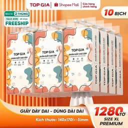[ĐỘC QUYỀN SHOPEE VIP] Giấy vệ sinh treo tường TopGia đa sắc đa năng từ bột giấy thiên nhiên, 1280tờ/4lớp 1