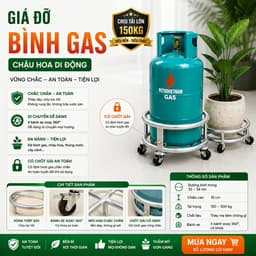 [Hàng cao cấp] Giá Đỡ Bình Gas Có Bánh Xe Đa Năng xoay 360 độ | Kệ Kê Chậu Cây Cảnh | Chắc Chắn Chịu Tải Tốt 1