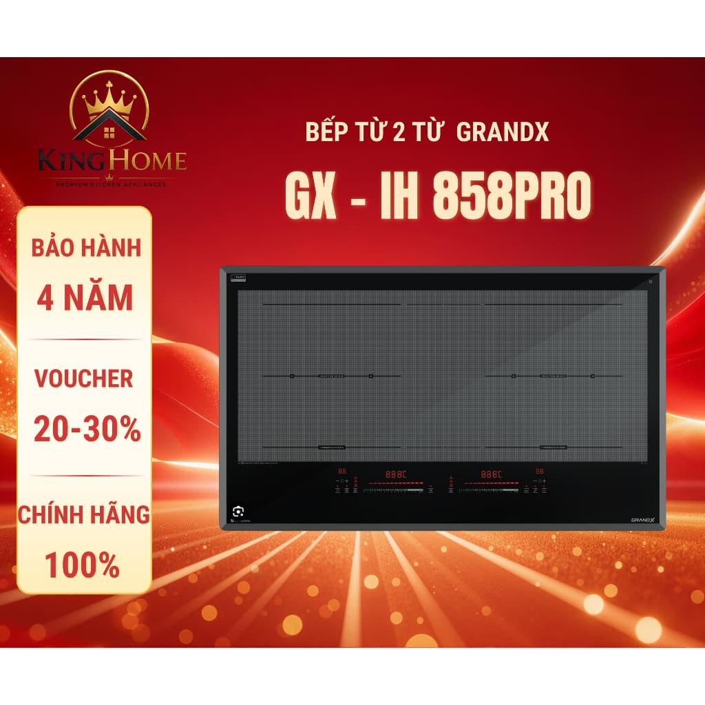 Bếp từ GRANDX 858PRO | Nhập khẩu Malaysia | Công nghệ Đức | Bảo hành 3 năm