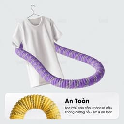 [ LẮC EO LOẠI 1 ] Vòng Lắc Eo Lò Xo 2,5KG Bọc Vải Dệt Kim Mềm – Chất Liệu Thép Cao Cấp, Giảm Mỡ Bụng. 5