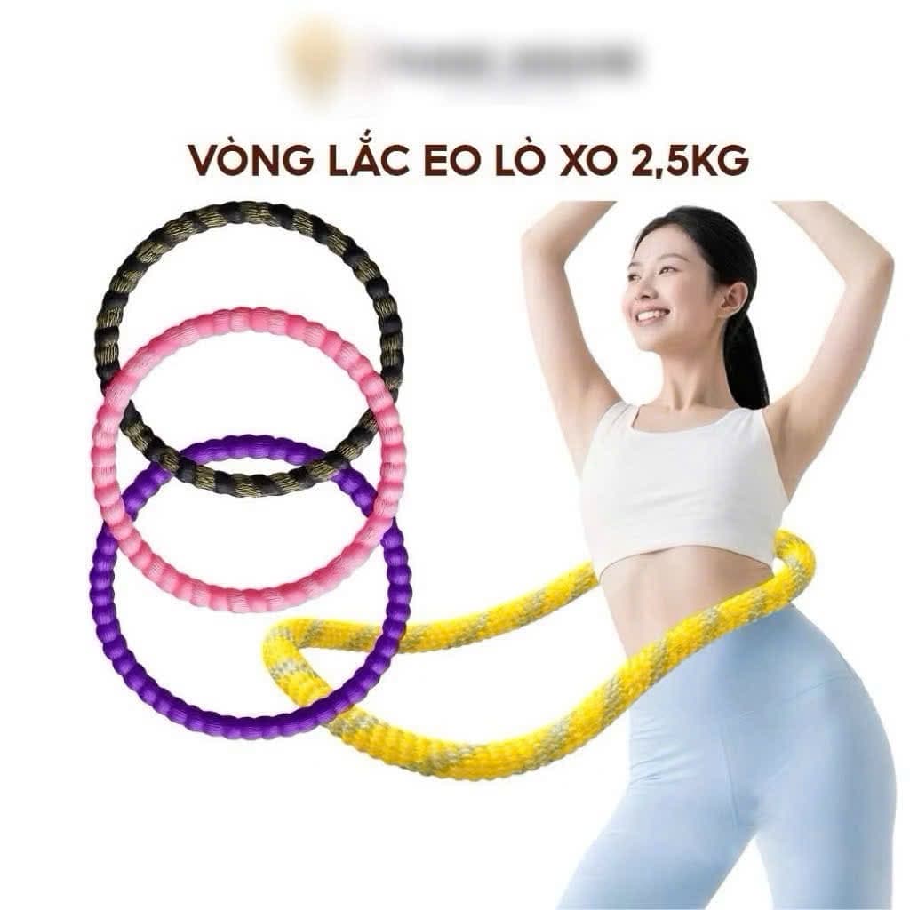 [ LẮC EO LOẠI 1 ] Vòng Lắc Eo Lò Xo 2,5KG Bọc Vải Dệt Kim Mềm – Chất Liệu Thép Cao Cấp, Giảm Mỡ Bụng.