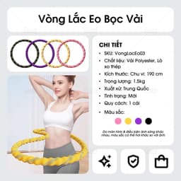 [ LẮC EO LOẠI 1 ] Vòng Lắc Eo Lò Xo 2,5KG Bọc Vải Dệt Kim Mềm – Chất Liệu Thép Cao Cấp, Giảm Mỡ Bụng. 3