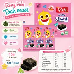 Rong biển organic Pinkfong tách muối cho bé 1,5g dạng miếng mini 3