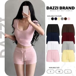 Quần Đùi Nữ Dáng Ngắn Lưng Thấp Phối Dây Rút Form Ôm Tôn Dáng DAZZI Q020 1