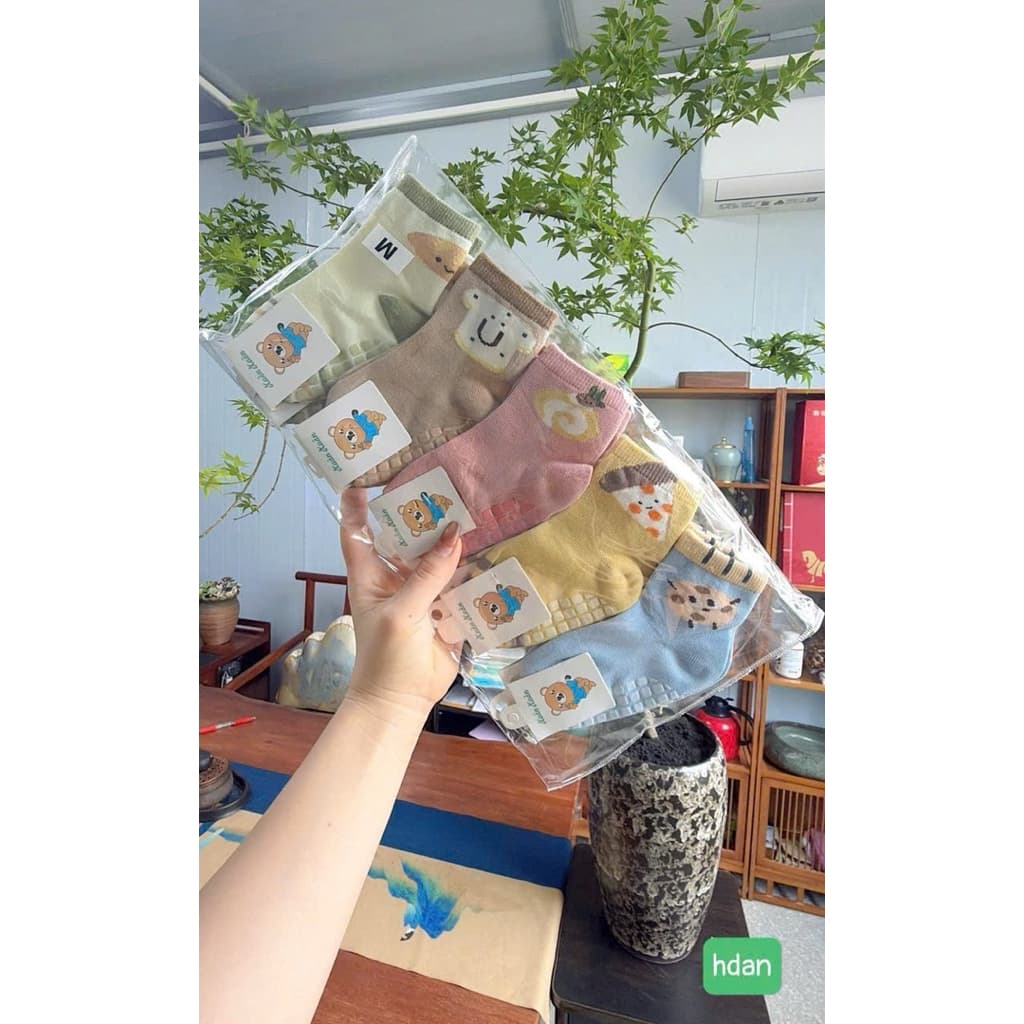 Tất Cho Bé Sơ Sinh, Tất Cho Trẻ Nhỏ Từ 0-3 Tuổi SET 5/10 Đôi Tất Có Lớp Cao Su Chống Trơn Trượt