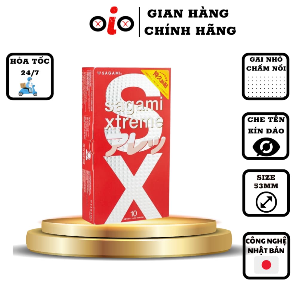 Bao cao su Sagami Feel Long bcs gai nhỏ kéo dài thời gian hộp 10c OiO VN