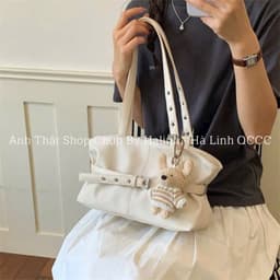 Túi Kẹp Nách Đai Ngang Bigsize Kèm Charm Gấu 8