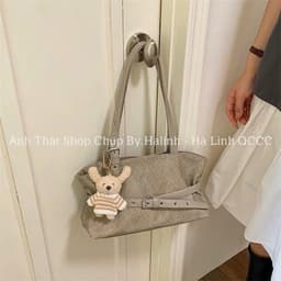 Túi Kẹp Nách Đai Ngang Bigsize Kèm Charm Gấu 9
