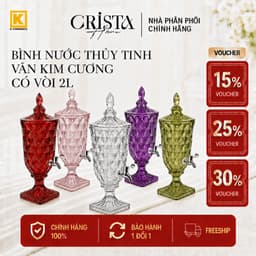 DECOR - BÌNH NƯỚC THỦY TINH 2l VÂN KIM CƯƠNG CÓ VÒI CRISTA HOME, 60267 1
