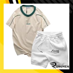 Set Bộ Nam - Áo Thun Nam Cổ Tròn In Chữ Pack Phối Viền Màu Và Quần Short Thun Nam Chicago (Size Từ M Đến XXL) - Rayman 2