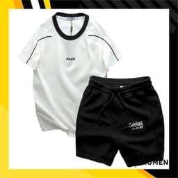 Set Bộ Nam - Áo Thun Nam Cổ Tròn In Chữ Pack Phối Viền Màu Và Quần Short Thun Nam Chicago (Size Từ M Đến XXL) - Rayman 5