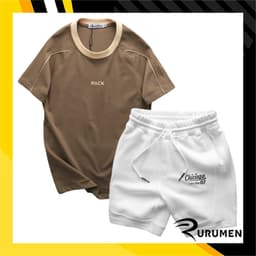 Set Bộ Nam - Áo Thun Nam Cổ Tròn In Chữ Pack Phối Viền Màu Và Quần Short Thun Nam Chicago (Size Từ M Đến XXL) - Rayman 6