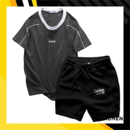 Set Bộ Nam - Áo Thun Nam Cổ Tròn In Chữ Pack Phối Viền Màu Và Quần Short Thun Nam Chicago (Size Từ M Đến XXL) - Rayman 8