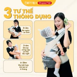 [HỎA TỐC] Địu Em Bé Emoon 9 Tư Thế  Thoáng Khí, Trợ Lực Tối Ưu, An Toàn Chuẩn Chữ M Cho Bé Yêu 7