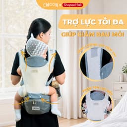 [HỎA TỐC] Địu Em Bé Emoon 9 Tư Thế  Thoáng Khí, Trợ Lực Tối Ưu, An Toàn Chuẩn Chữ M Cho Bé Yêu 5