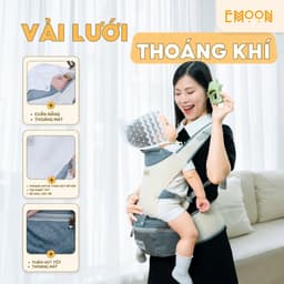 [HỎA TỐC] Địu Em Bé Emoon 9 Tư Thế  Thoáng Khí, Trợ Lực Tối Ưu, An Toàn Chuẩn Chữ M Cho Bé Yêu 6
