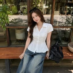 Áo sơ mi gân sọc xếp li eo cổ tim siêu tôn dáng chất đũi vân mây sang trọng BYN BYN KN237 8