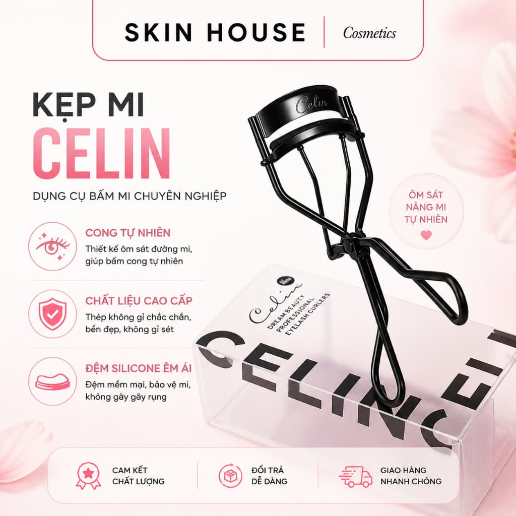 Kẹp Mi CELIN Chính Hãng Đệm Silicon Cao Cấp Kẹp Mi Cong Tự Nhiên Không Kẹp Đau Mí Skin House