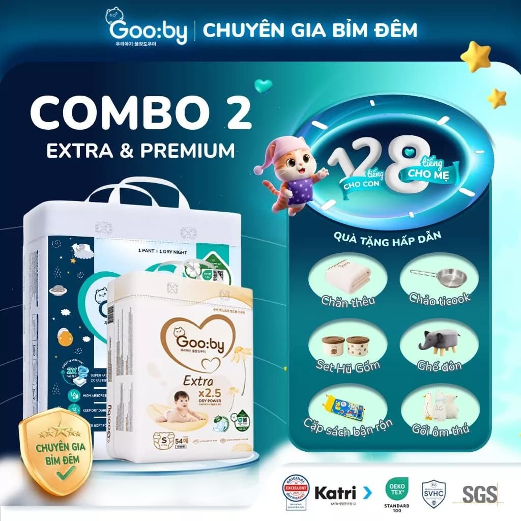 [KÈM QUÀ] COMBO 2 Bịch Gooby Extra/Premium thấm hút tốt, đủ size NB/S/M/L/XL/XXL/XXXL/XXXXL