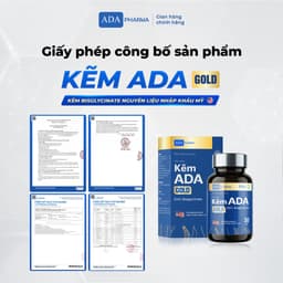 Kẽm ADA Gold - ứng dụng công nghệ ChelamaxBisglycinate với nguyên liệu từ Mỹ thêm Magie & Vitamin B. 6
