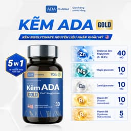 Kẽm ADA Gold - ứng dụng công nghệ ChelamaxBisglycinate với nguyên liệu từ Mỹ thêm Magie & Vitamin B. 5