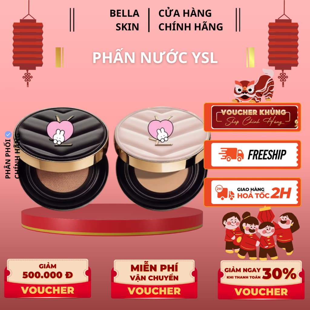 Phấn nước Cushion YSL Encre de Peau Tối ưu cho lớp nền một cách hoàn hảo, Che Phủ Tự Nhiên, Kiềm Dầu