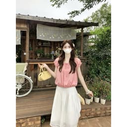 Áo kiểu babydoll nữ cổ tròn thắt nơ xinh đẹp BYN BYN B527 3