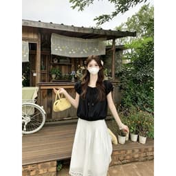 Áo kiểu babydoll nữ cổ tròn thắt nơ xinh đẹp BYN BYN B527 4
