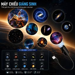 Đèn Chiếu Galaxy Mini USB 10 Đĩa Chiếu Vũ Trụ – Máy Chiếu Bầu Trời Sao, Tinh Vân, Thiên Hà Trang Trí Phòng Ngủ, cho bé 3