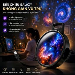 Đèn Chiếu Galaxy Mini USB 10 Đĩa Chiếu Vũ Trụ – Máy Chiếu Bầu Trời Sao, Tinh Vân, Thiên Hà Trang Trí Phòng Ngủ, cho bé 1
