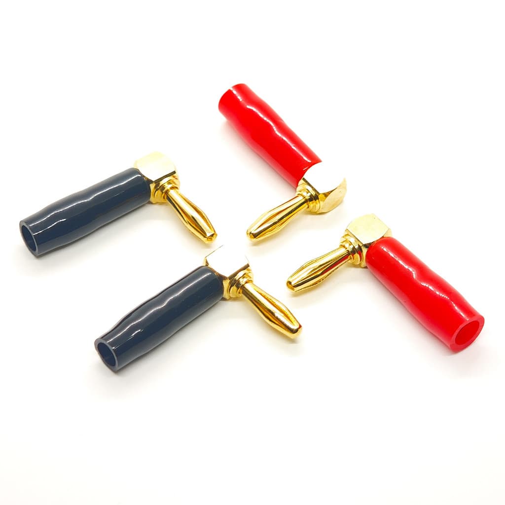 ( 1 Cặp ) Jack rắc bắp chuối Cong 90 độ , vuông góc, thân bọc cao su