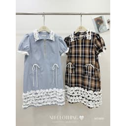 <Đầm Bầu Quynhanhhouse> (NH CLOTHING)Váy suông váy kẻ bèo xinh xỉu M11909 sm 2