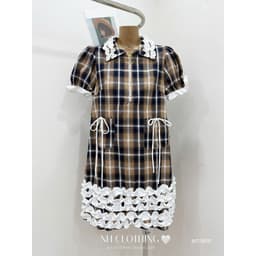 <Đầm Bầu Quynhanhhouse> (NH CLOTHING)Váy suông váy kẻ bèo xinh xỉu M11909 sm 4