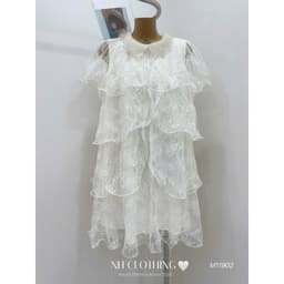 <Đầm Bầu Quynhanhhouse> (NH CLOTHING)Váy suông Váy ren cổ đá tầng M11902 sm 4