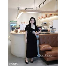 <Đầm Bầu Quynhanhhouse> (QC) #3208 Váy cổ sen túi tua rua thêu tranh Free sz Bầu bí bon chen 5