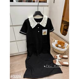 <Đầm Bầu Quynhanhhouse> (QC) #3208 Váy cổ sen túi tua rua thêu tranh Free sz Bầu bí bon chen 8