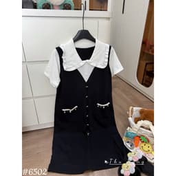 <Đầm Bầu Quynhanhhouse> (QC) #6502 Váy cổ sen túi kim sa Free sz Bầu bí bon chen 7