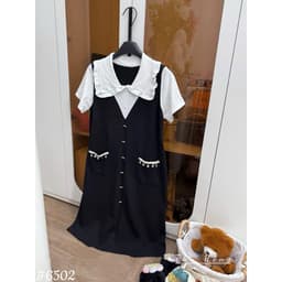 <Đầm Bầu Quynhanhhouse> (QC) #6502 Váy cổ sen túi kim sa Free sz Bầu bí bon chen 8
