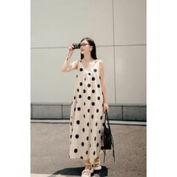 <Đầm Bầu Quynhanhhouse> Váy suông váy đũi chấm bi freesize 1